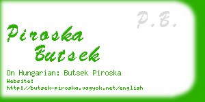 piroska butsek business card